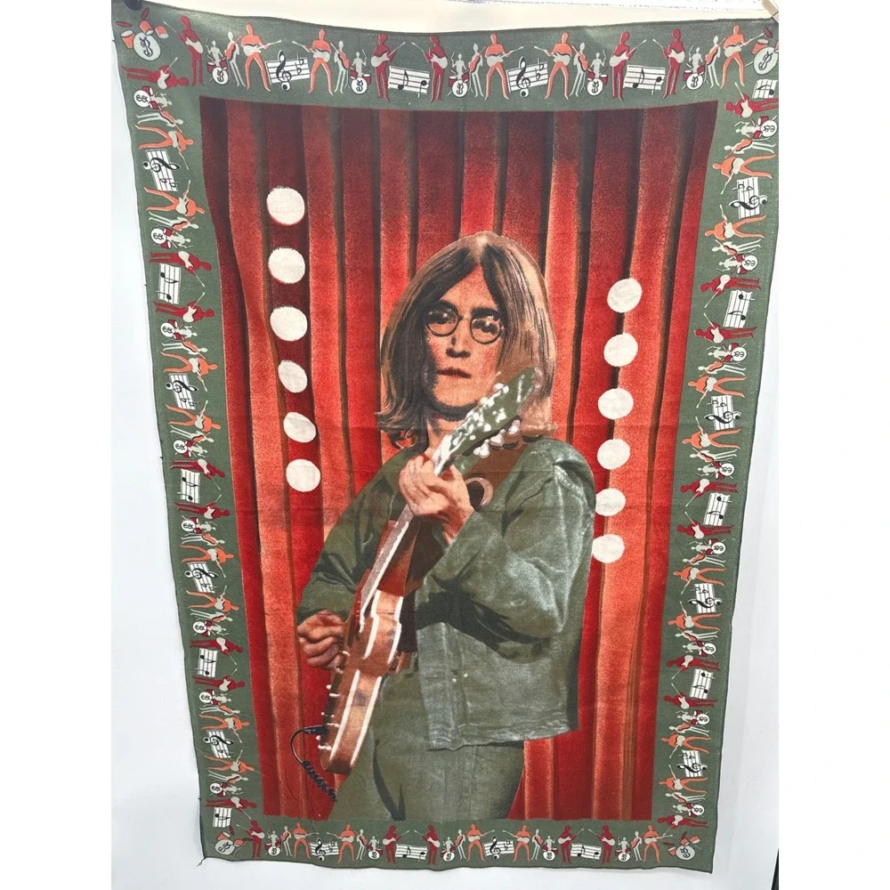 Vintage John Lennon Woven Tapestry Wall Hanging 100% Cotton 53x36